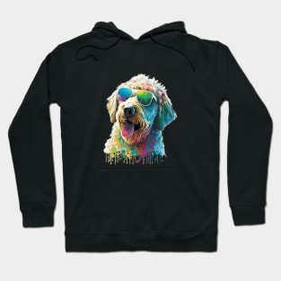 golden doodle dog and sunglasses in Summer One Hoodie